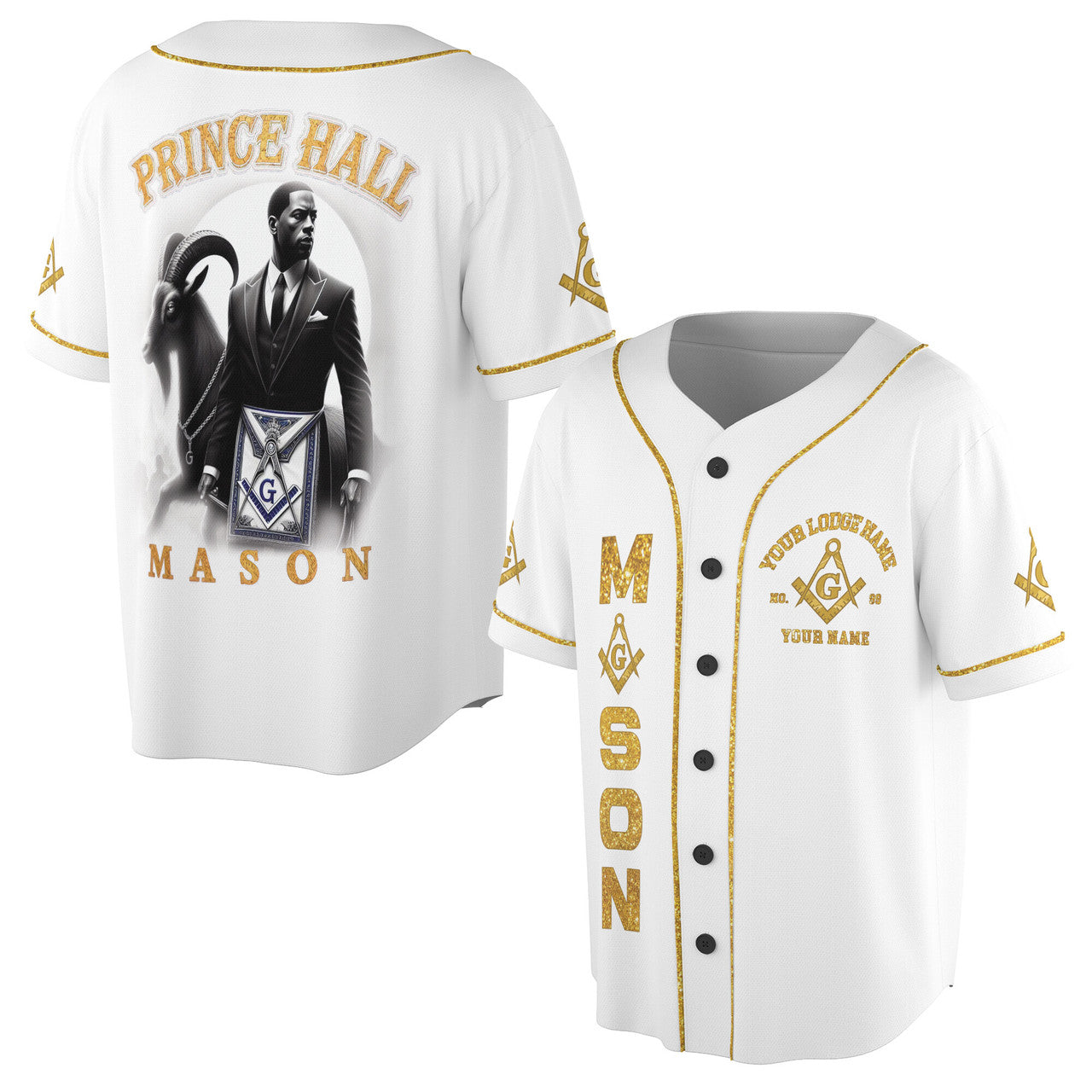 Customized Masonic PHA Riding The Goat Baseball Jersey S-5XL - FUKAMASONIC