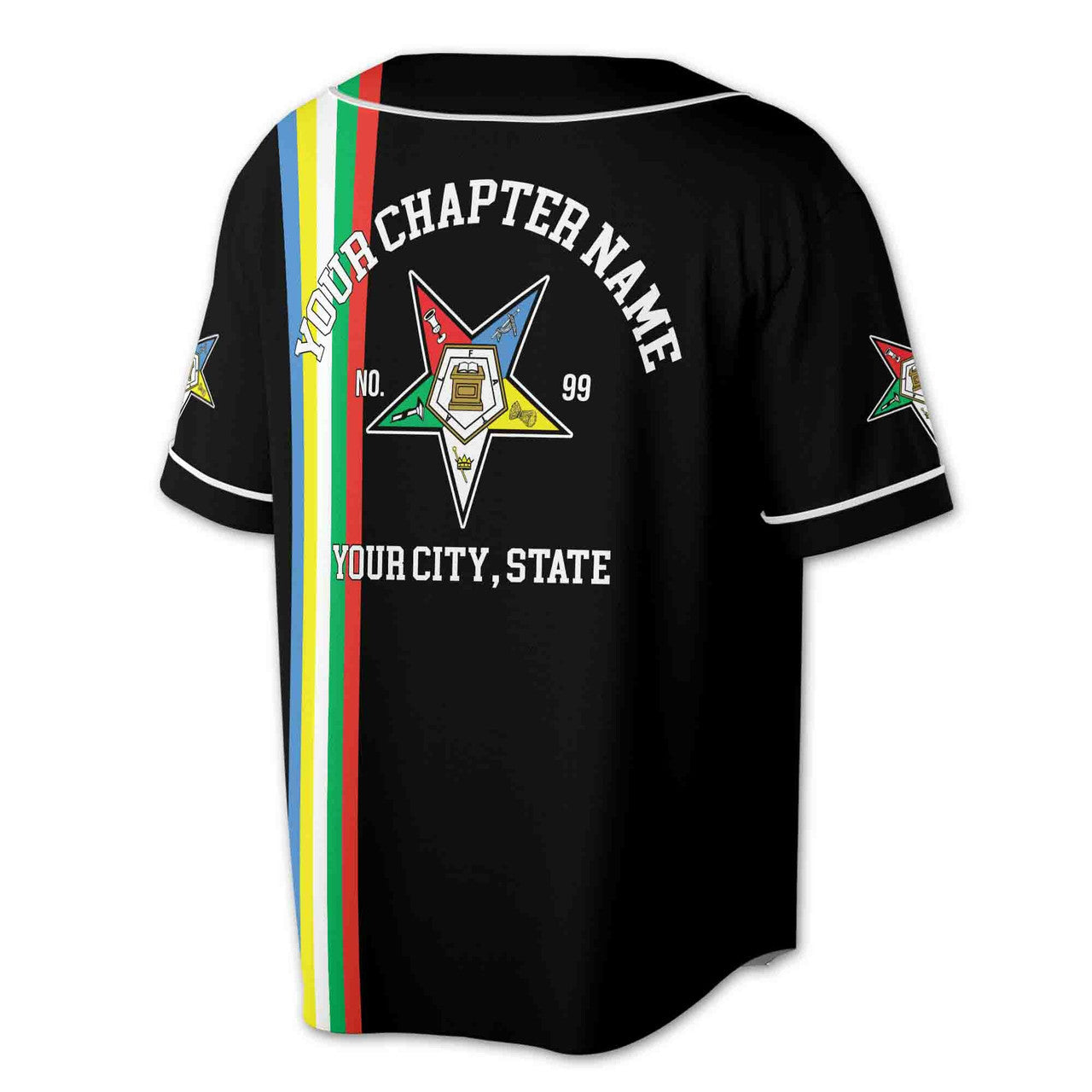 Personalized Multi-color Order of the Eastern Star OES AF&AM Baseball Jersey S-5XL - FUKAMASONIC
