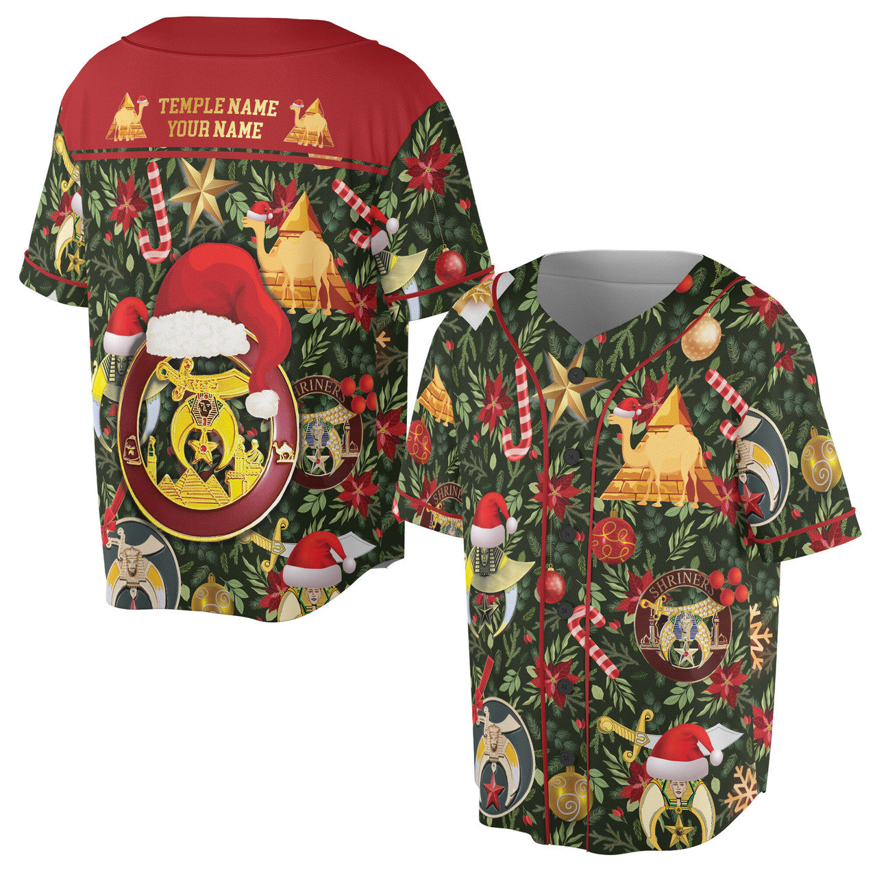 Personalized Noble Shriner Merry Christmas Baseball Jersey S-5XL