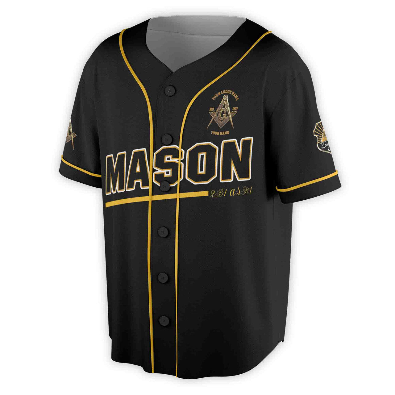 Freemasonry 357 Mason Baseball Shirt Custom Lodge Name, Number And Your Name 3D Baseball Jersey Size S-5XL - FUKAMASONIC