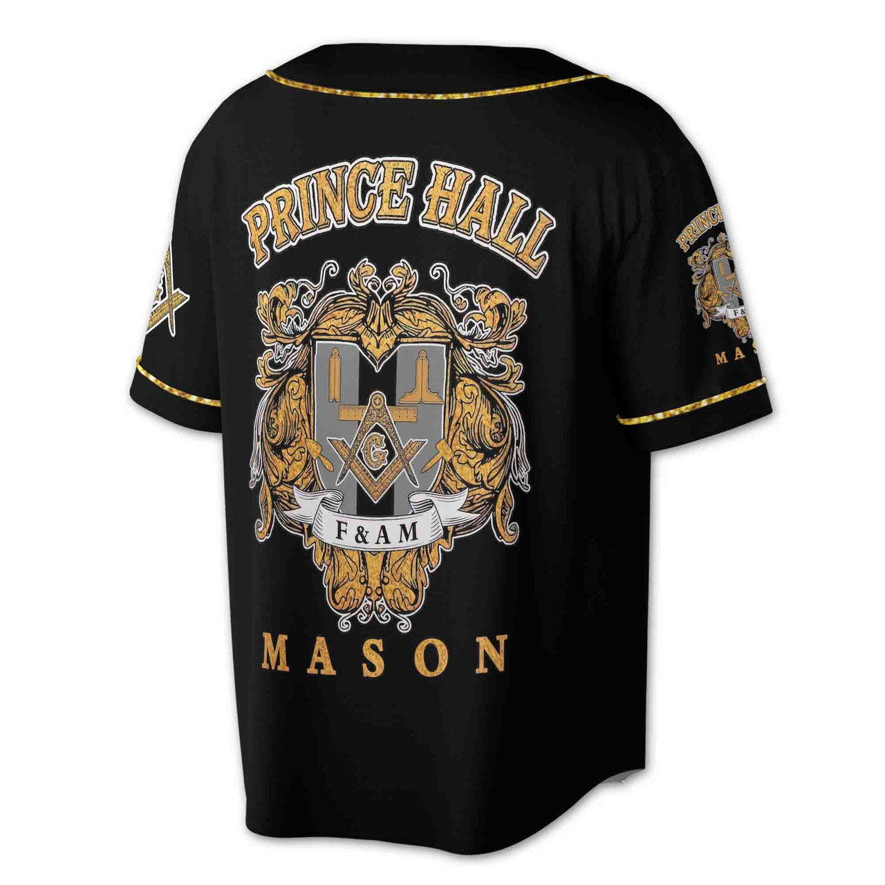 Freemasonry Prince Hall, Masonic Medieval Custom Name, Lodge Name and Number 3D Baseball Jersey Size S-5XL - FUKAMASONIC