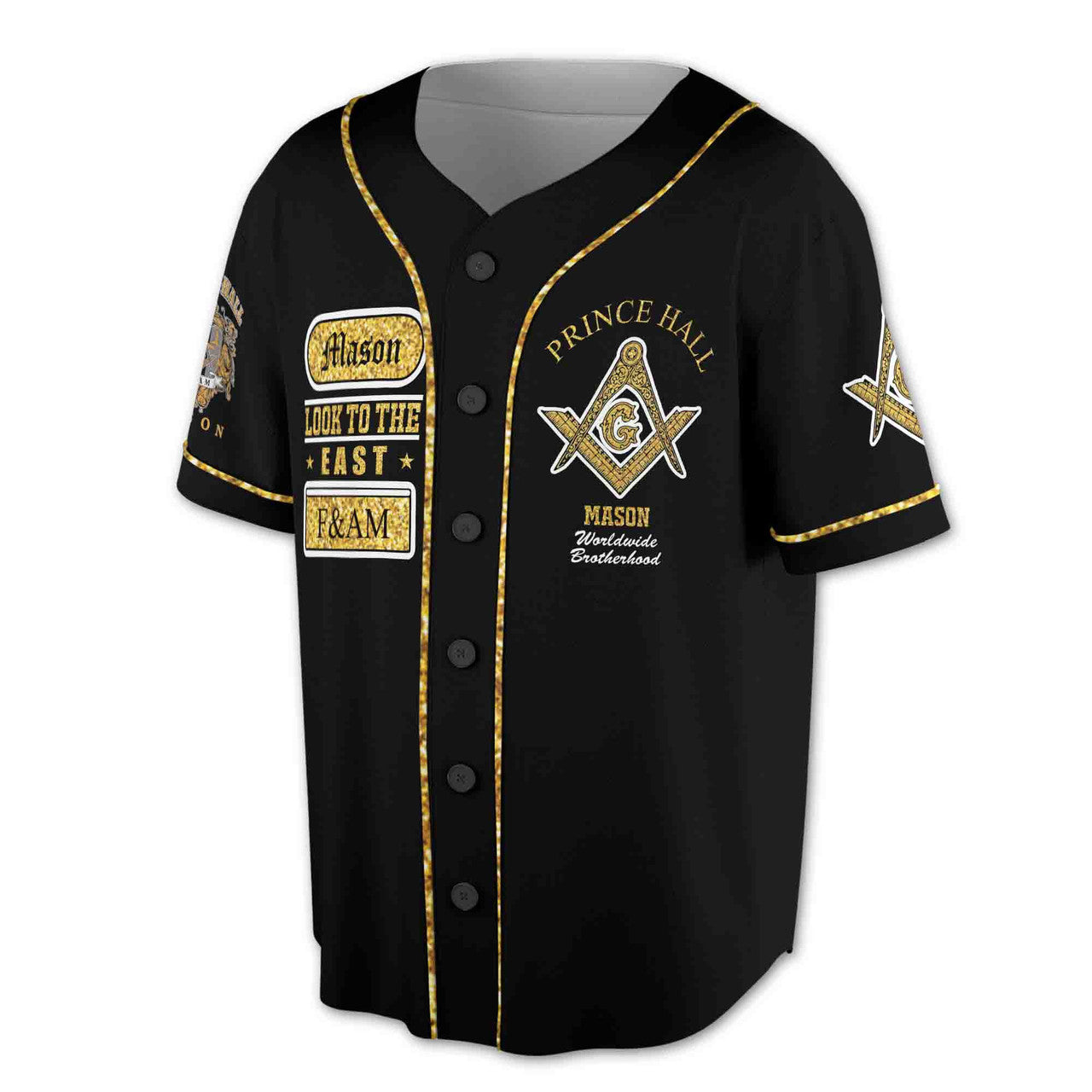 Freemasonry Prince Hall, Masonic Medieval Custom Name, Lodge Name and Number 3D Baseball Jersey Size S-5XL - FUKAMASONIC