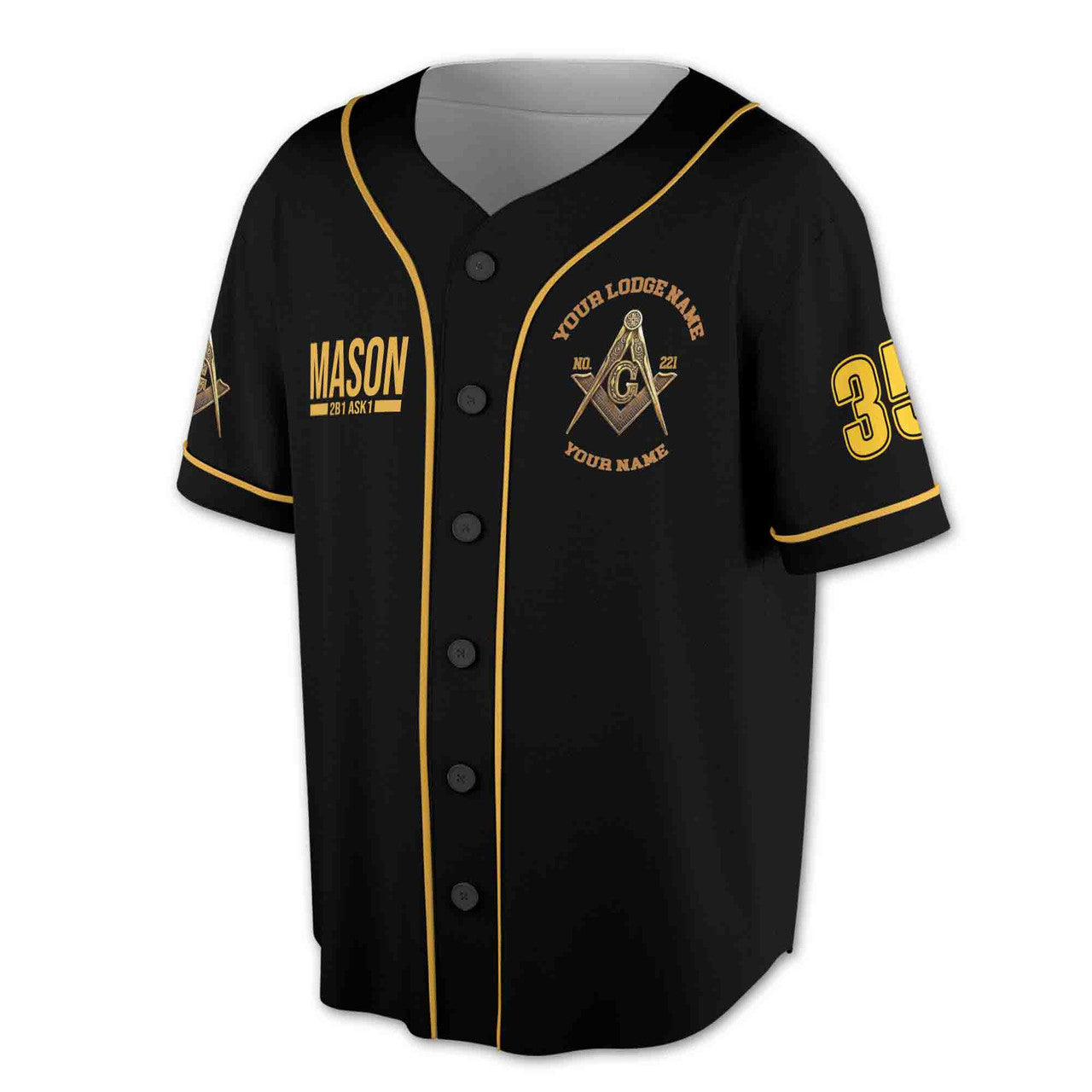 Custom Name Lodge Freemasonry 2B1 Ask1 Mason 3D Baseball Jersey Size S-5XL - FUKAMASONIC