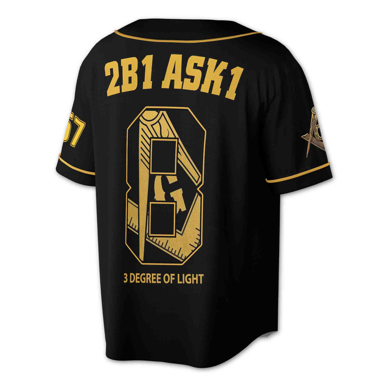Custom Name Lodge Freemasonry 2B1 Ask1 Mason 3D Baseball Jersey Size S-5XL - FUKAMASONIC