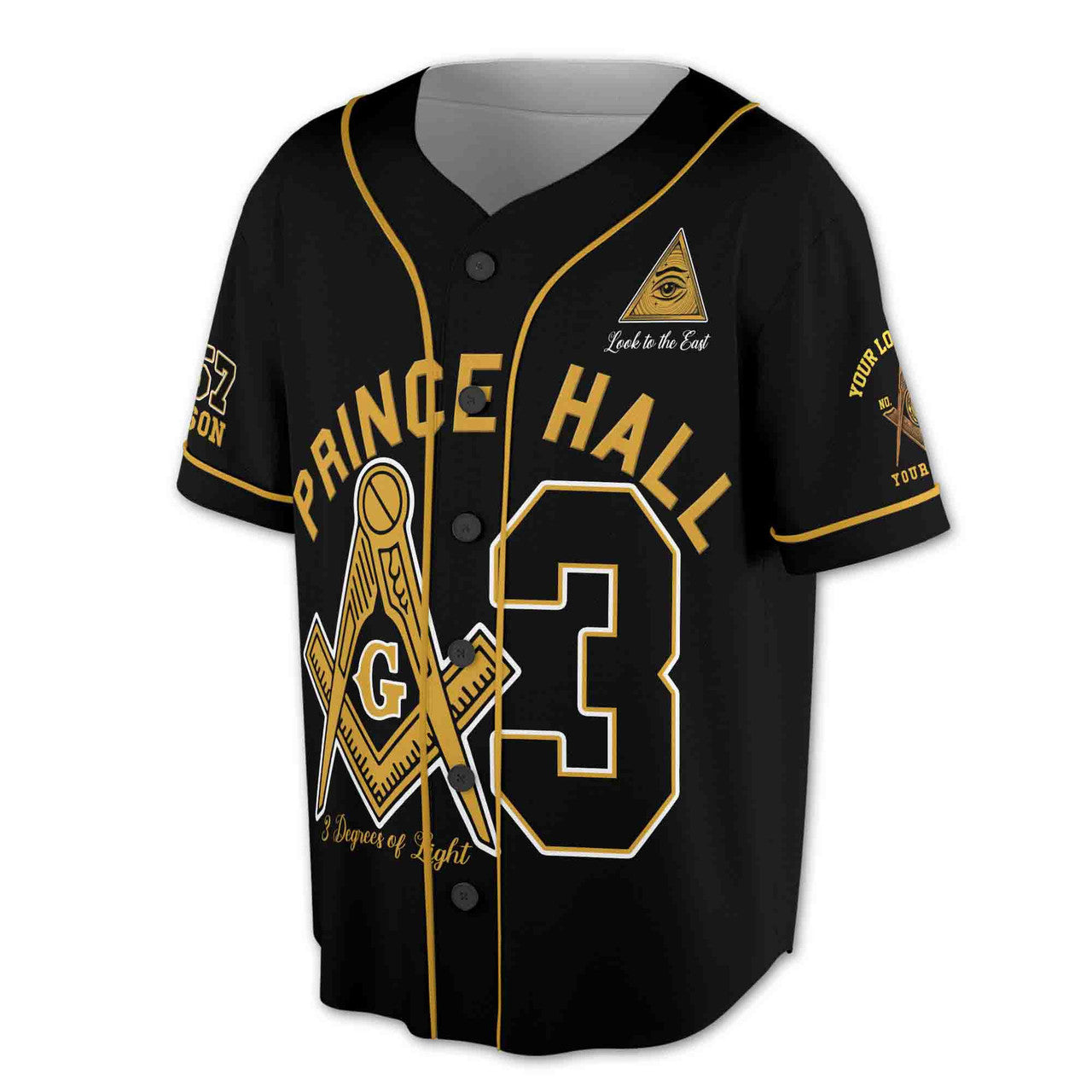 Custom Lodge, Number And Name Freemasonry Prince Hall 357 F&AMC 3D Baseball Jersey Size S-5XL - FUKAMASONIC