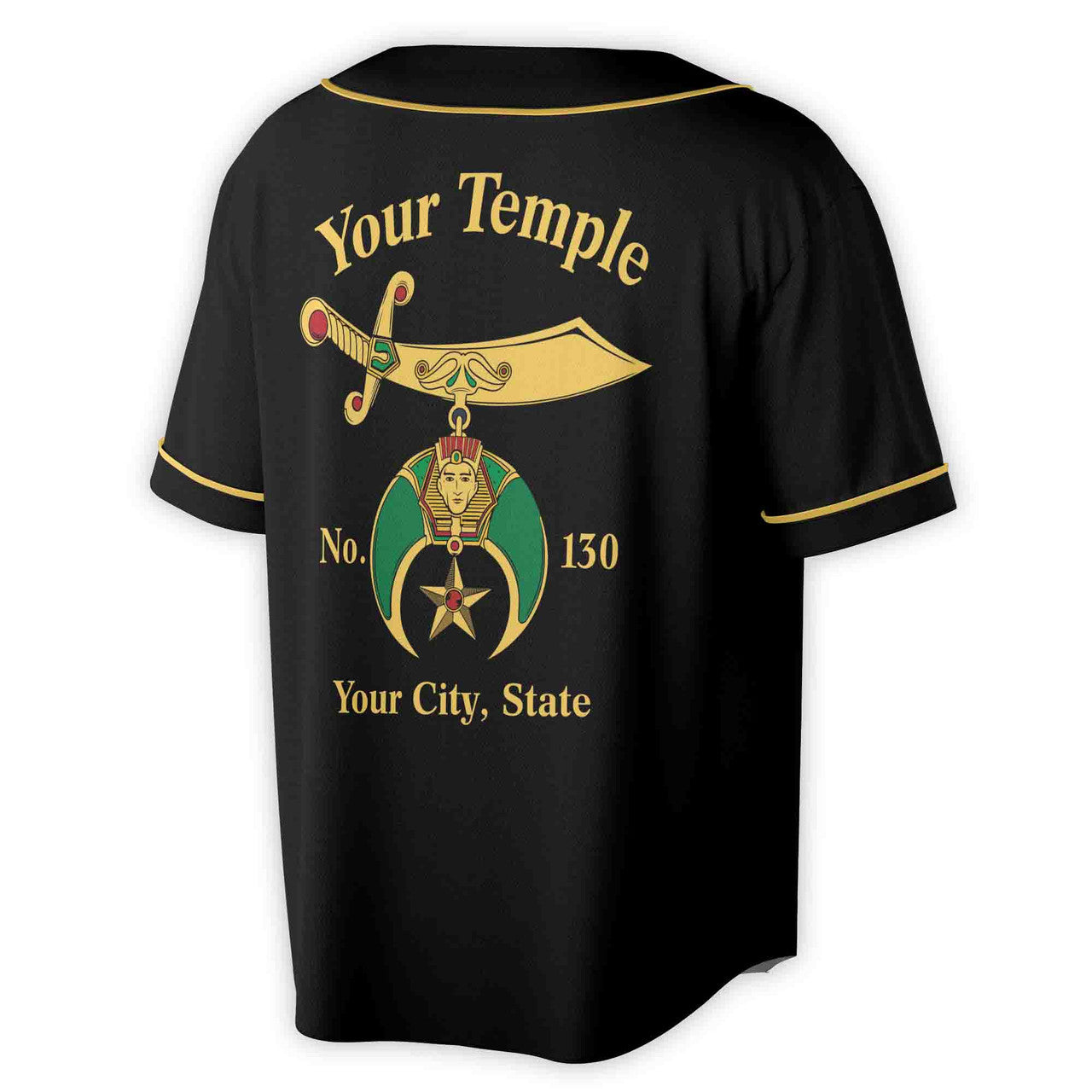 Custom Your Temple Name Noble Shriners 3D Baseball Jersey Size S-5XL - FUKAMASONIC