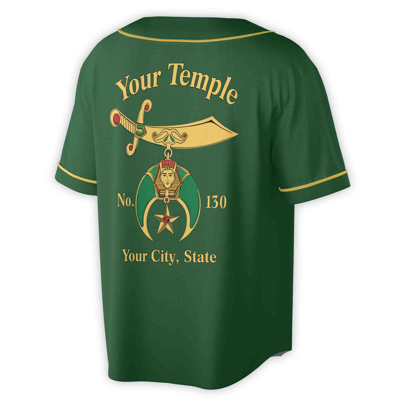Custom Your Temple Name Noble Shriners 3D Baseball Jersey Size S-5XL - FUKAMASONIC