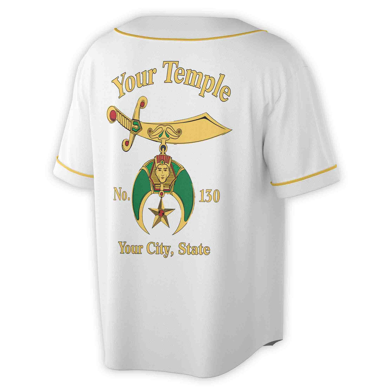 Custom Your Temple Name Noble Shriners 3D Baseball Jersey Size S-5XL - FUKAMASONIC