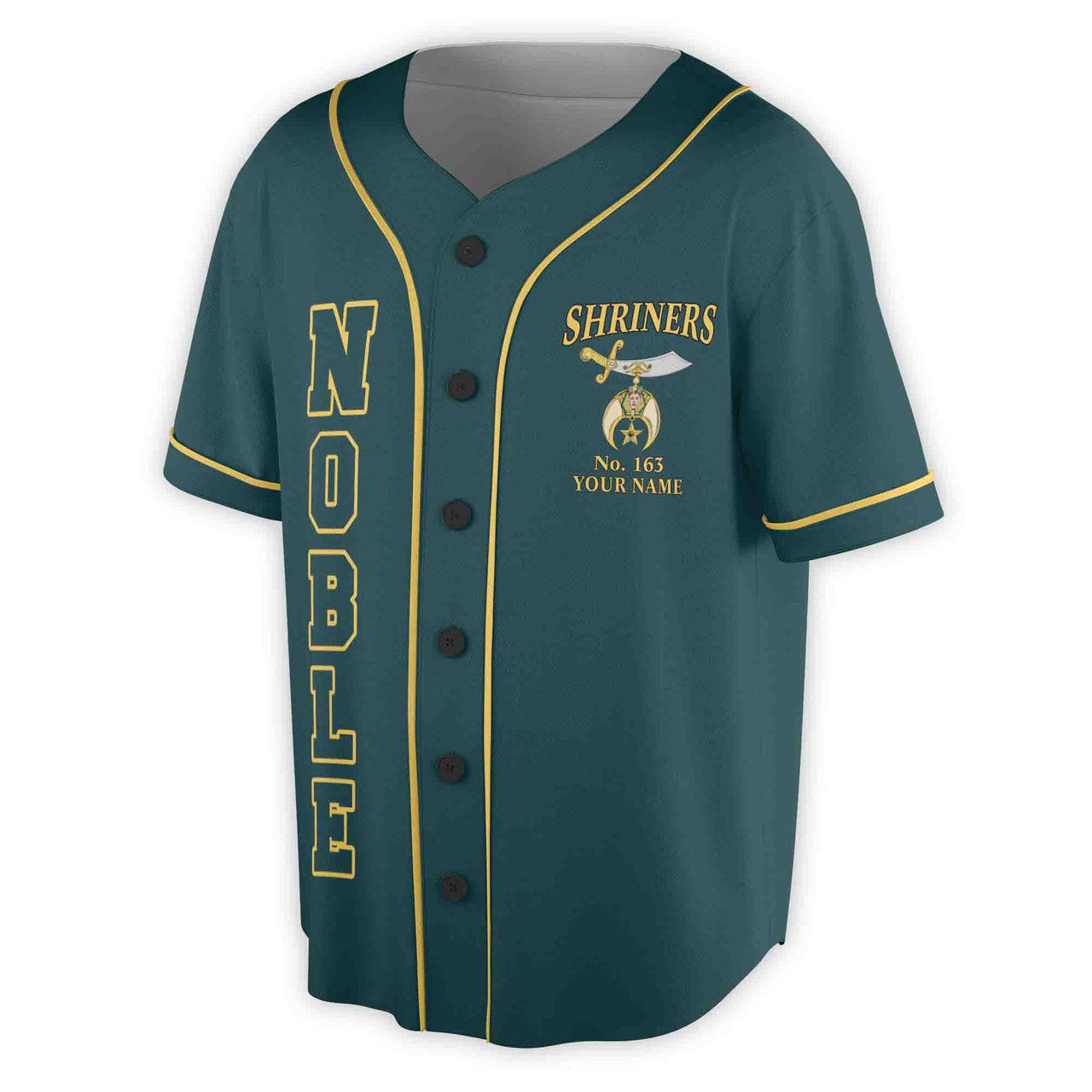 Custom Name Number Temple Shriners Noble Freemason Baseball Jersey S-5XL - FUKAMASONIC