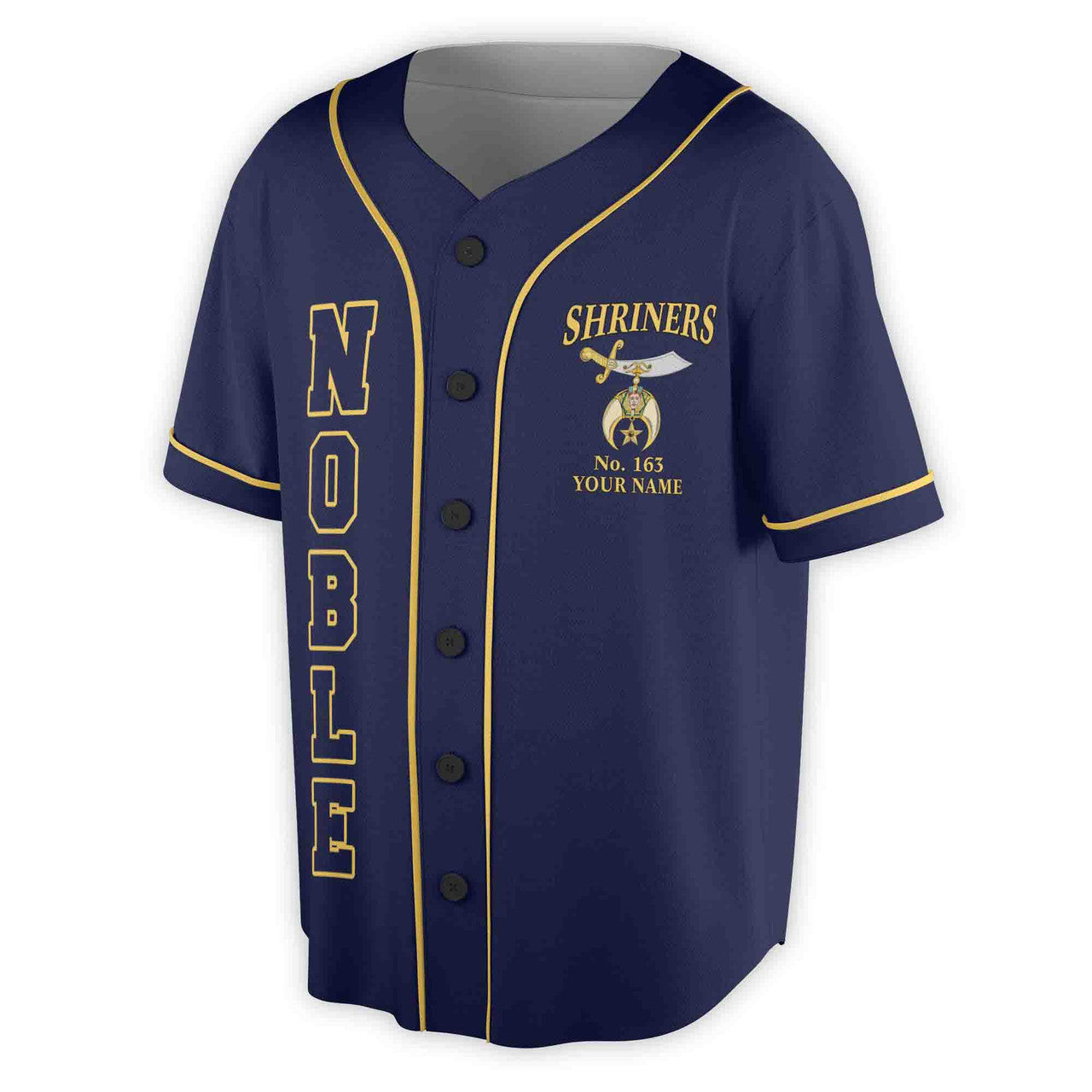 Custom Name Number Temple Shriners Noble Freemason Baseball Jersey S-5XL - FUKAMASONIC