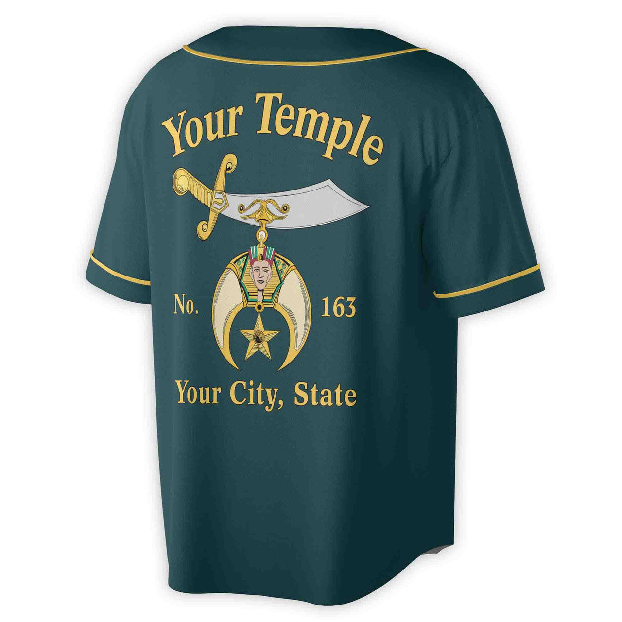 Custom Name Number Temple Shriners Noble Freemason Baseball Jersey S-5XL - FUKAMASONIC