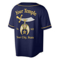 Custom Name Number Temple Shriners Noble Freemason Baseball Jersey S-5XL - FUKAMASONIC