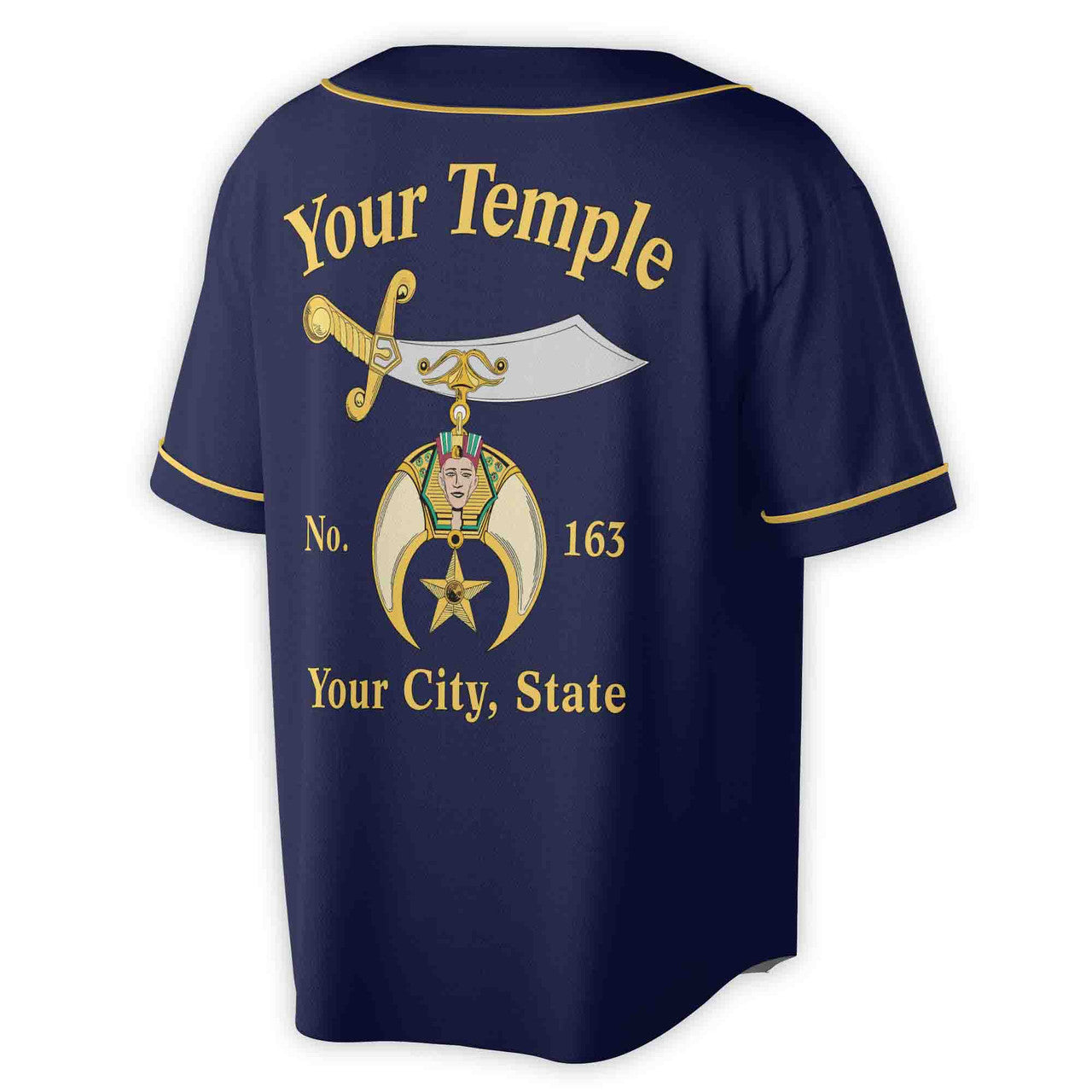 Custom Name Number Temple Shriners Noble Freemason Baseball Jersey S-5XL - FUKAMASONIC