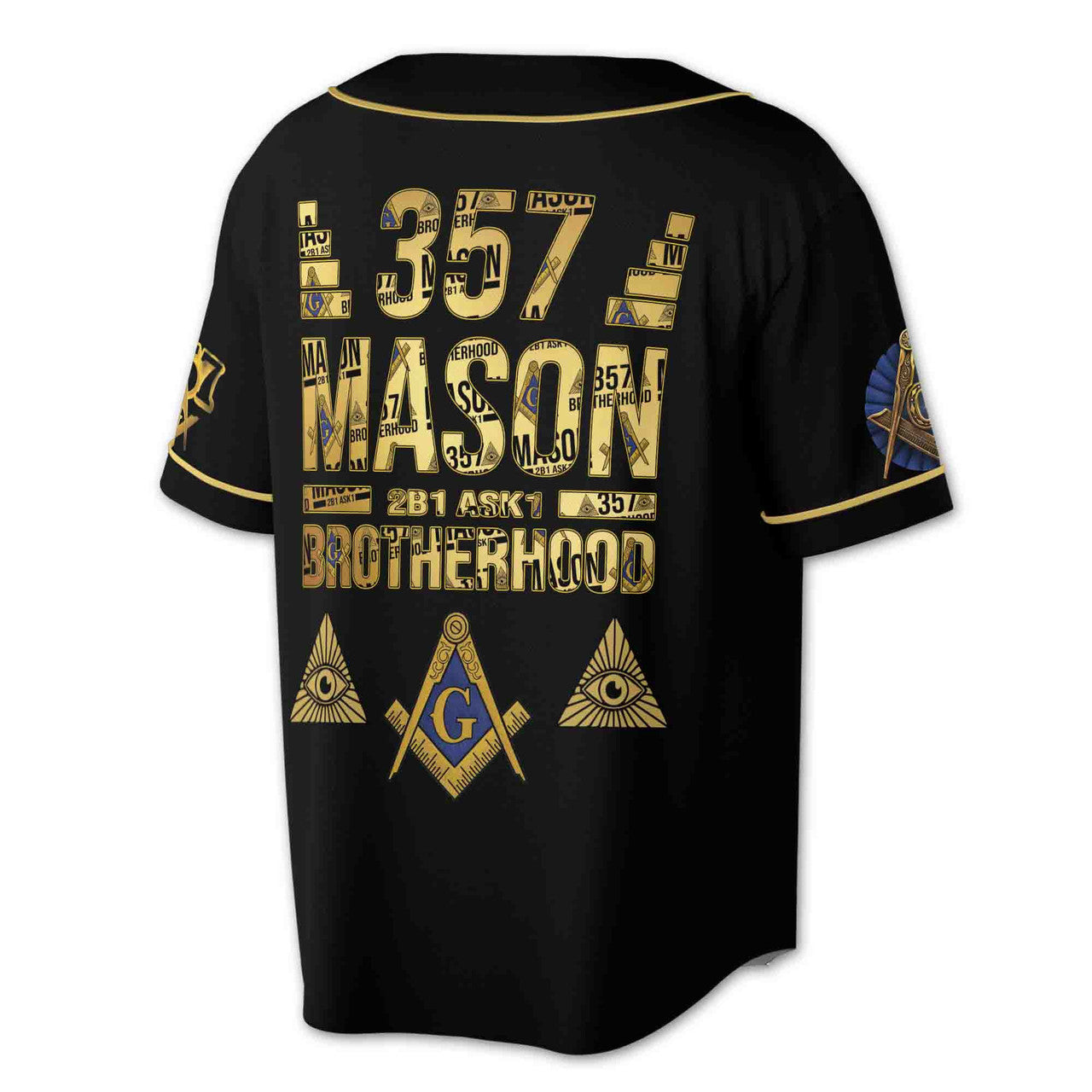 Custom Name Freemason 357 Brotherhood AASR Baseball Jersey S-5XL - FUKAMASONIC