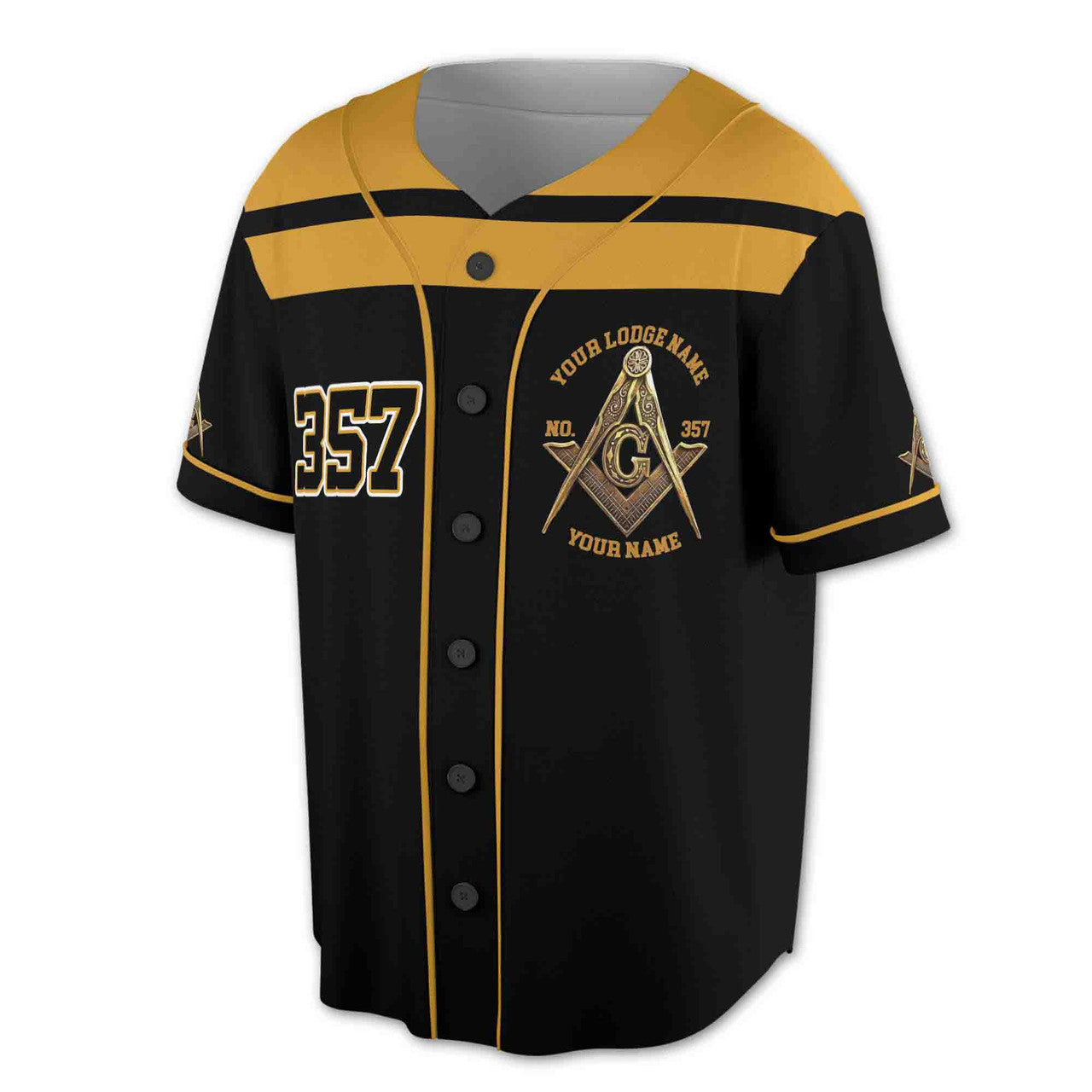 Custom Lodge, Number And Name Freemasonry Mason 3D Baseball Jersey Size S-5XL - FUKAMASONIC