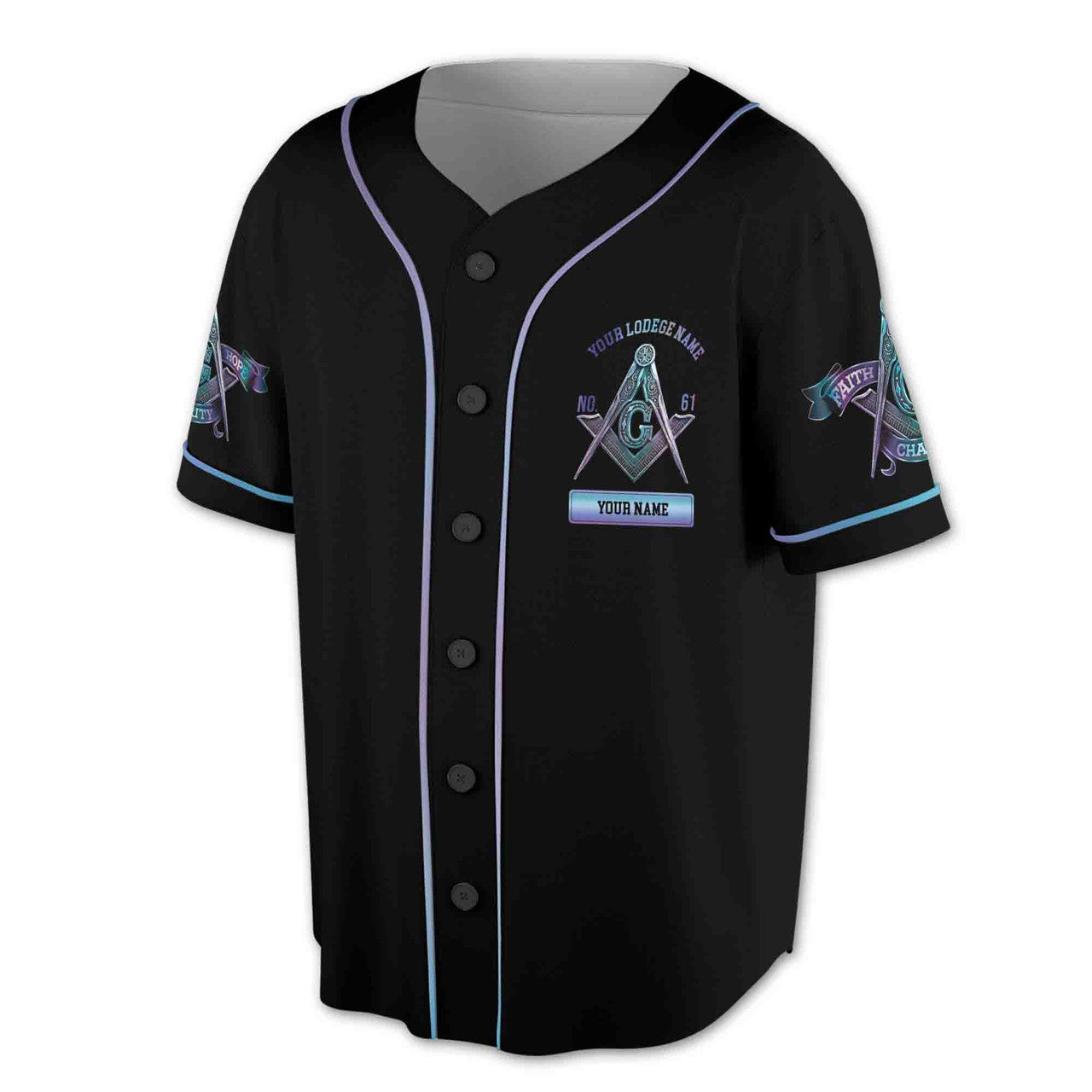 Custom Lodge Name Number AF.AM Mason -Baseball Shirt 19 3D Baseball Jersey Size S-5XL - FUKAMASONIC