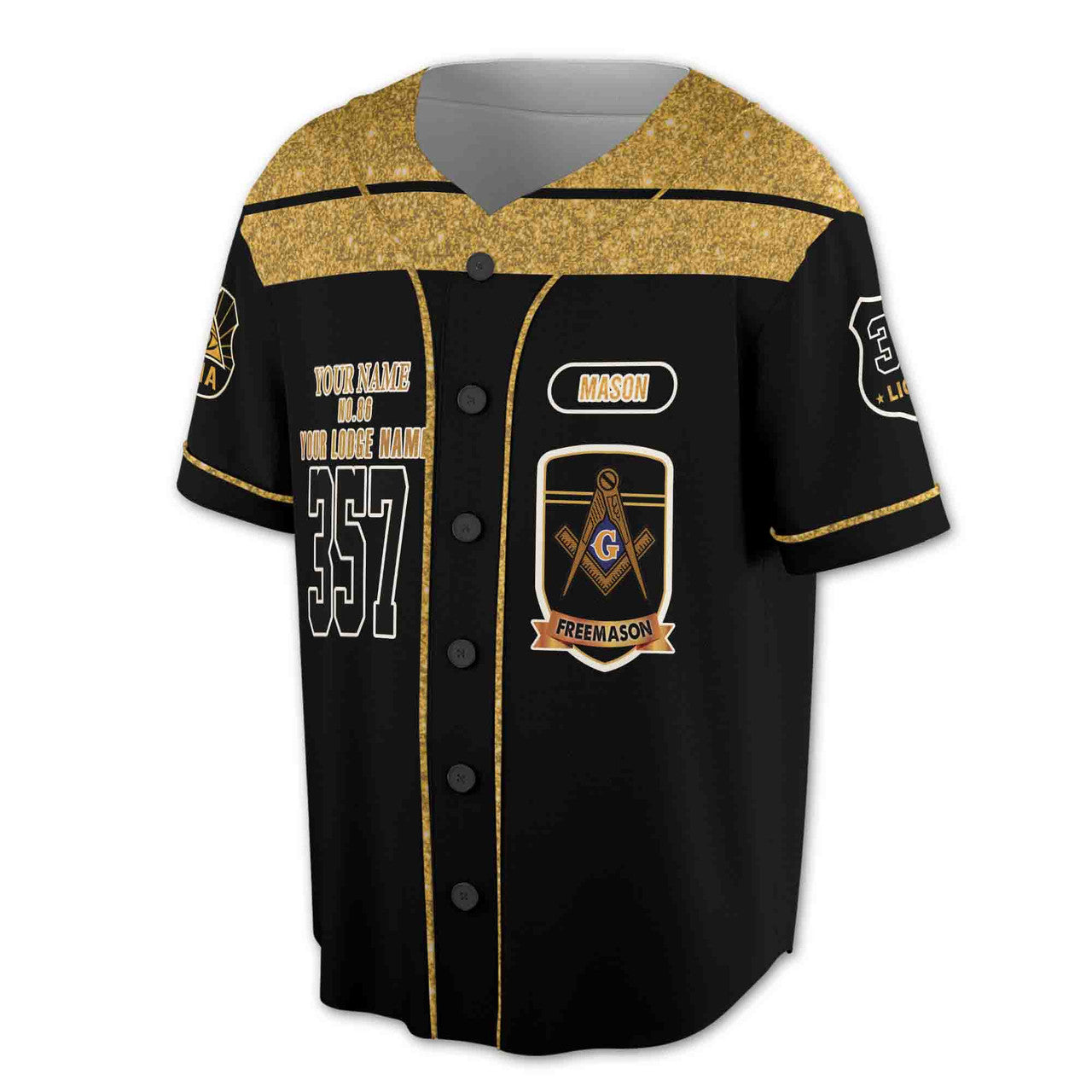 Mason Personalized Lodge name 357 3D Baseball Jersey Size S-5XL - FUKAMASONIC