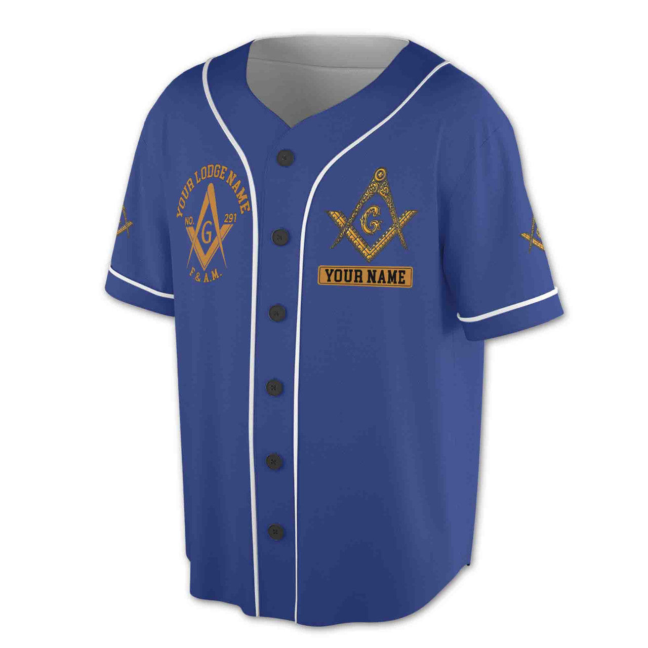 Customize Freemason Lodge Name, Number, Name Custom Baseball Jersey S-5XL - FUKAMASONIC