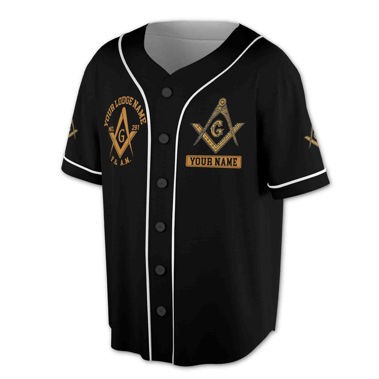 Customize Freemason Lodge Name, Number, Name Custom Baseball Jersey S-5XL - FUKAMASONIC