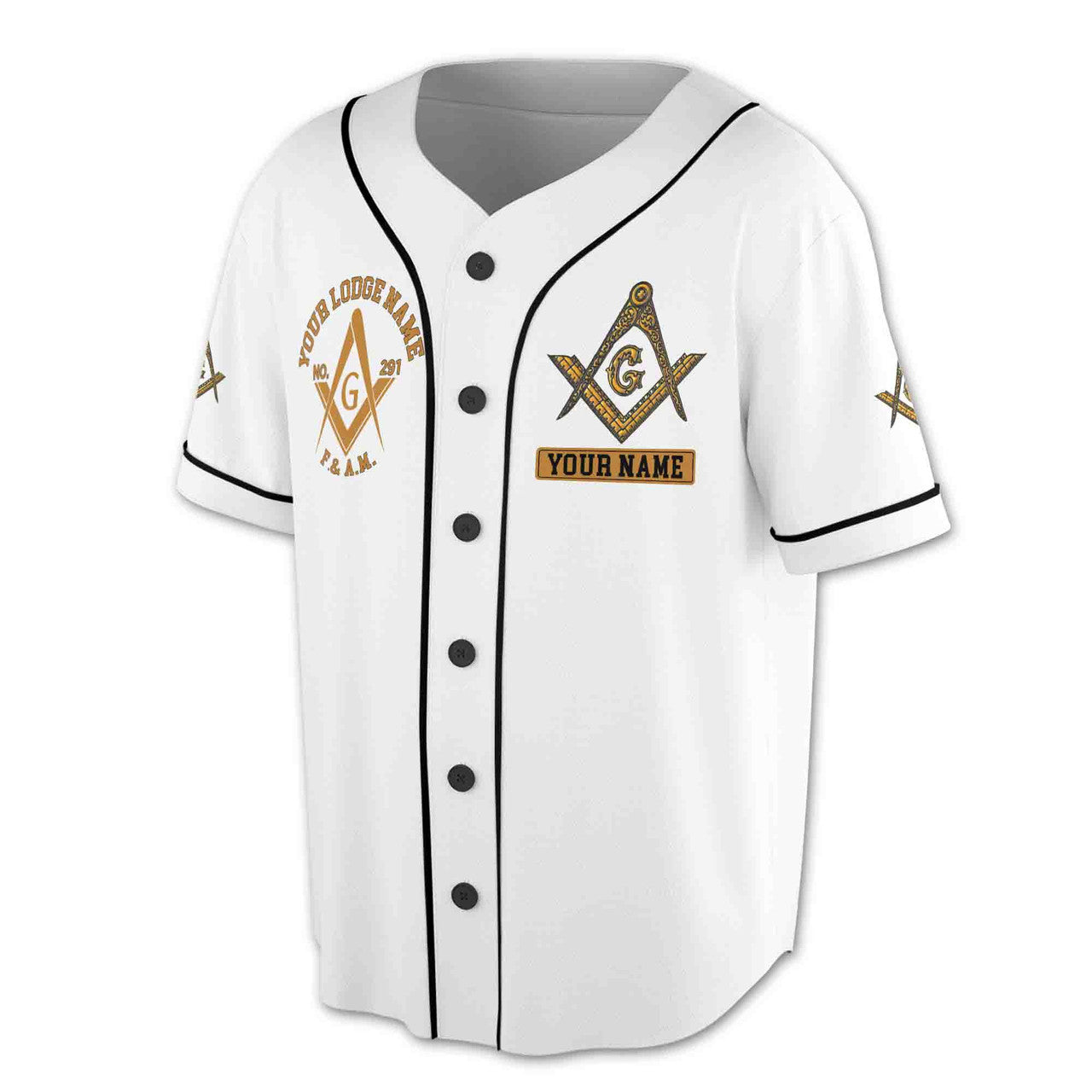 Customize Freemason Lodge Name, Number, Name Custom Baseball Jersey S-5XL - FUKAMASONIC
