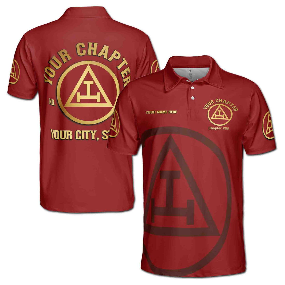 Custom Name Royal Arch Masonry York Rite Freemasonry Masonic Men's Polo Shirt - FUKAMASONIC