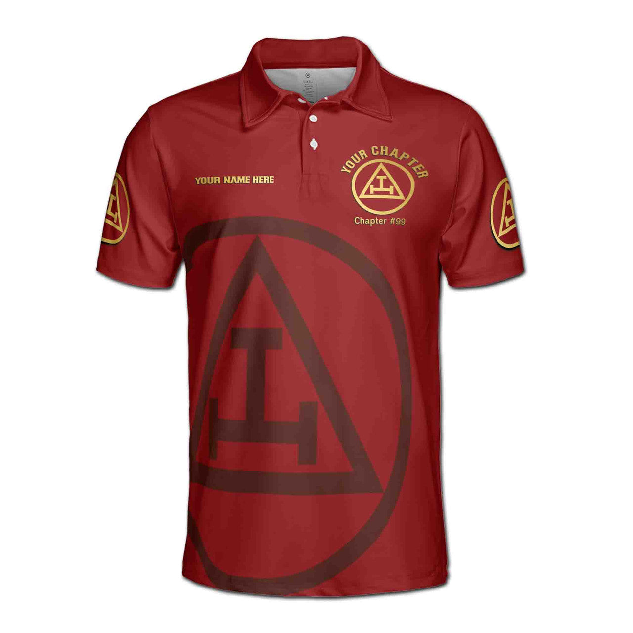 Custom Name Royal Arch Masonry York Rite Freemasonry Masonic Men's Polo Shirt - FUKAMASONIC