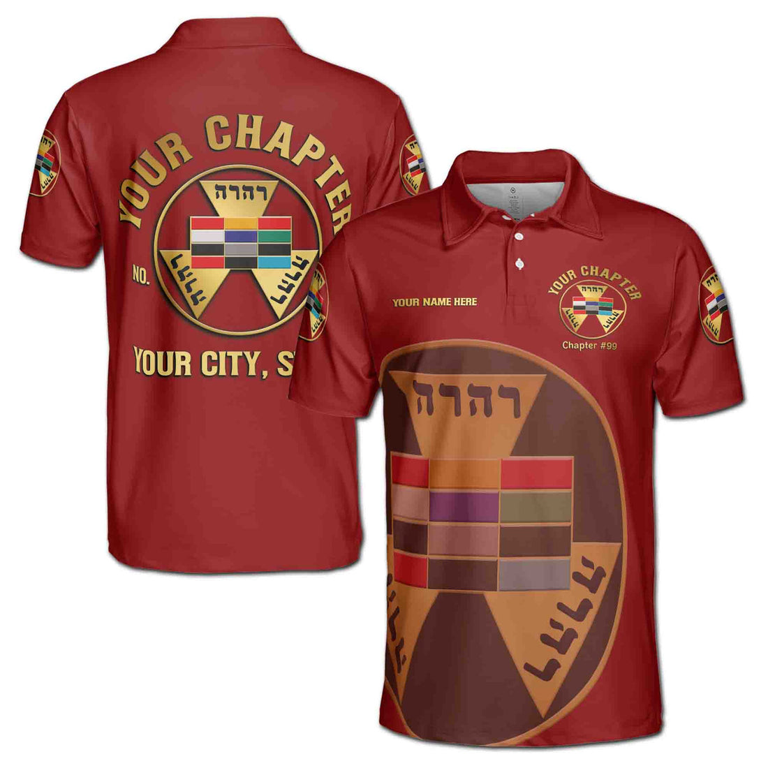 Custom Name Royal Arch Past High Priest York Rite Masons Men's Polo Shirt S-5XL - FUKAMASONIC