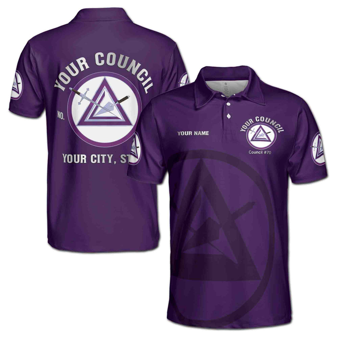 Customize Name Council Royal and Select Masters Freemasonry Men's Polo Shirt - FUKAMASONIC