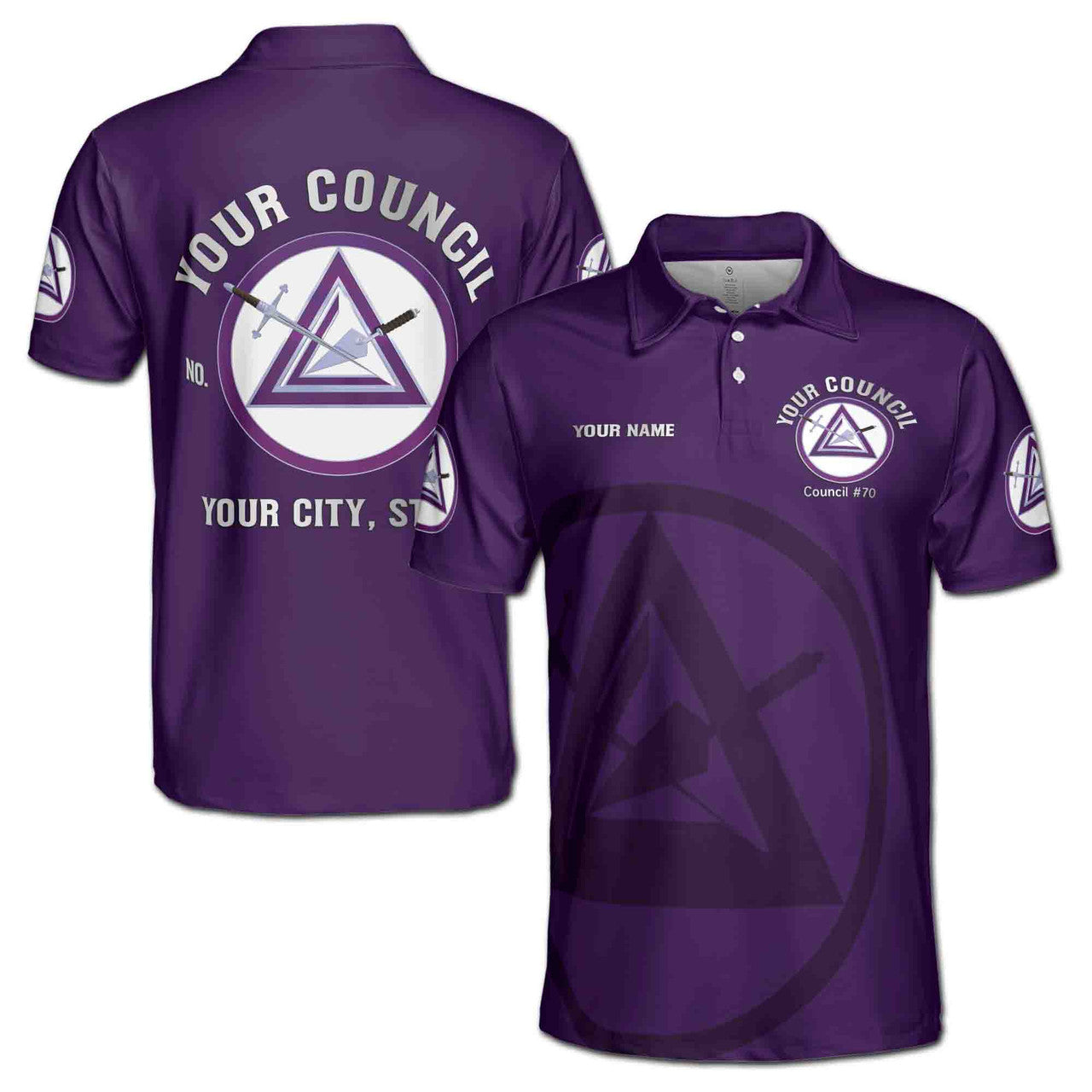 Customize Name Council Royal and Select Masters Freemasonry Men's Polo Shirt - FUKAMASONIC