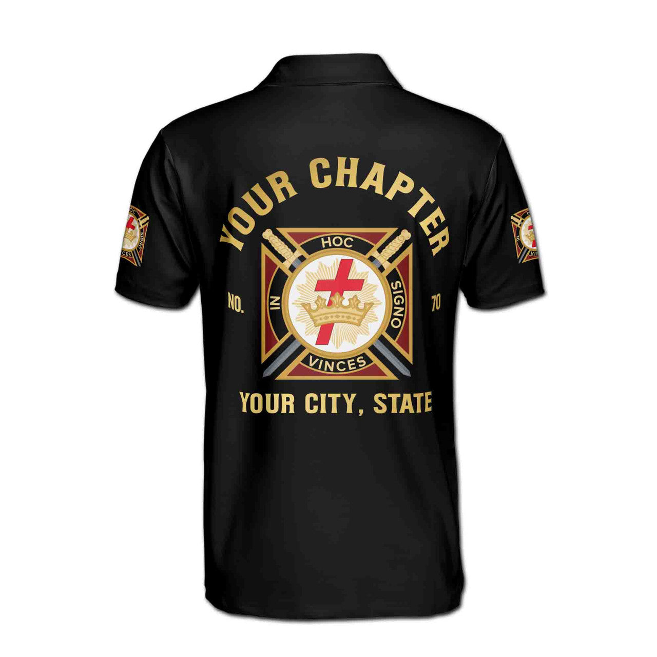 Customize Name Chapter Masonic Knights Templar Freemasonry Men's Polo Shirt - FUKAMASONIC