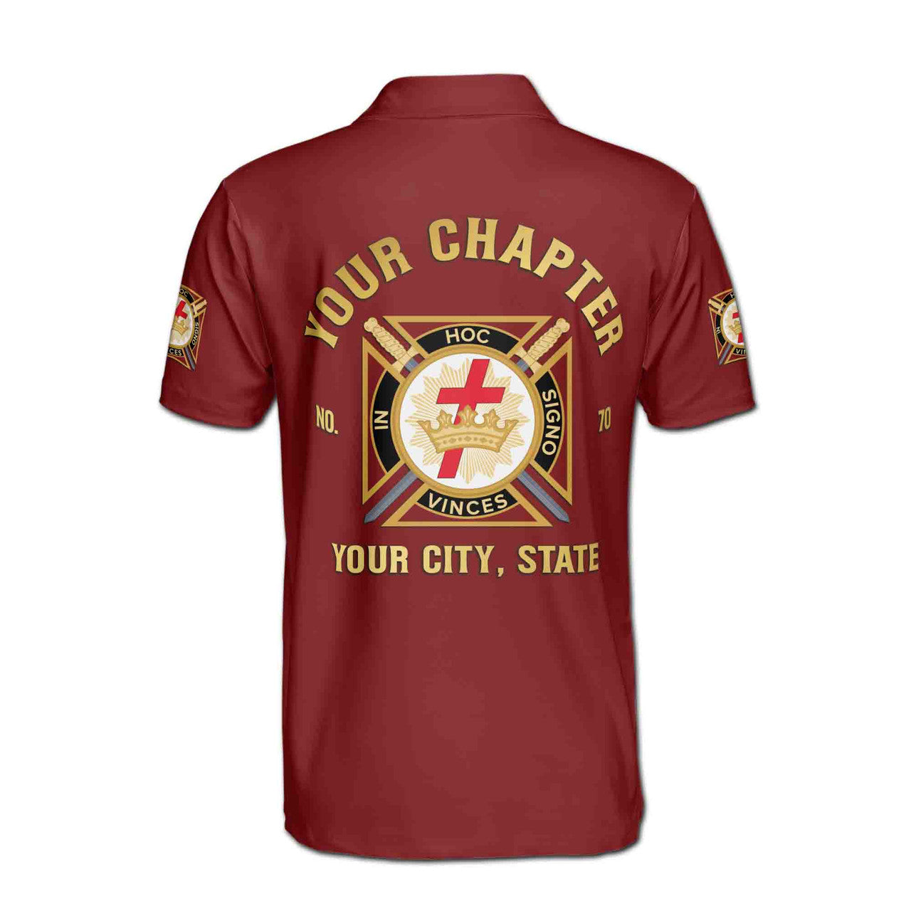 Customize Name Chapter Masonic Knights Templar Freemasonry Men's Polo Shirt - FUKAMASONIC