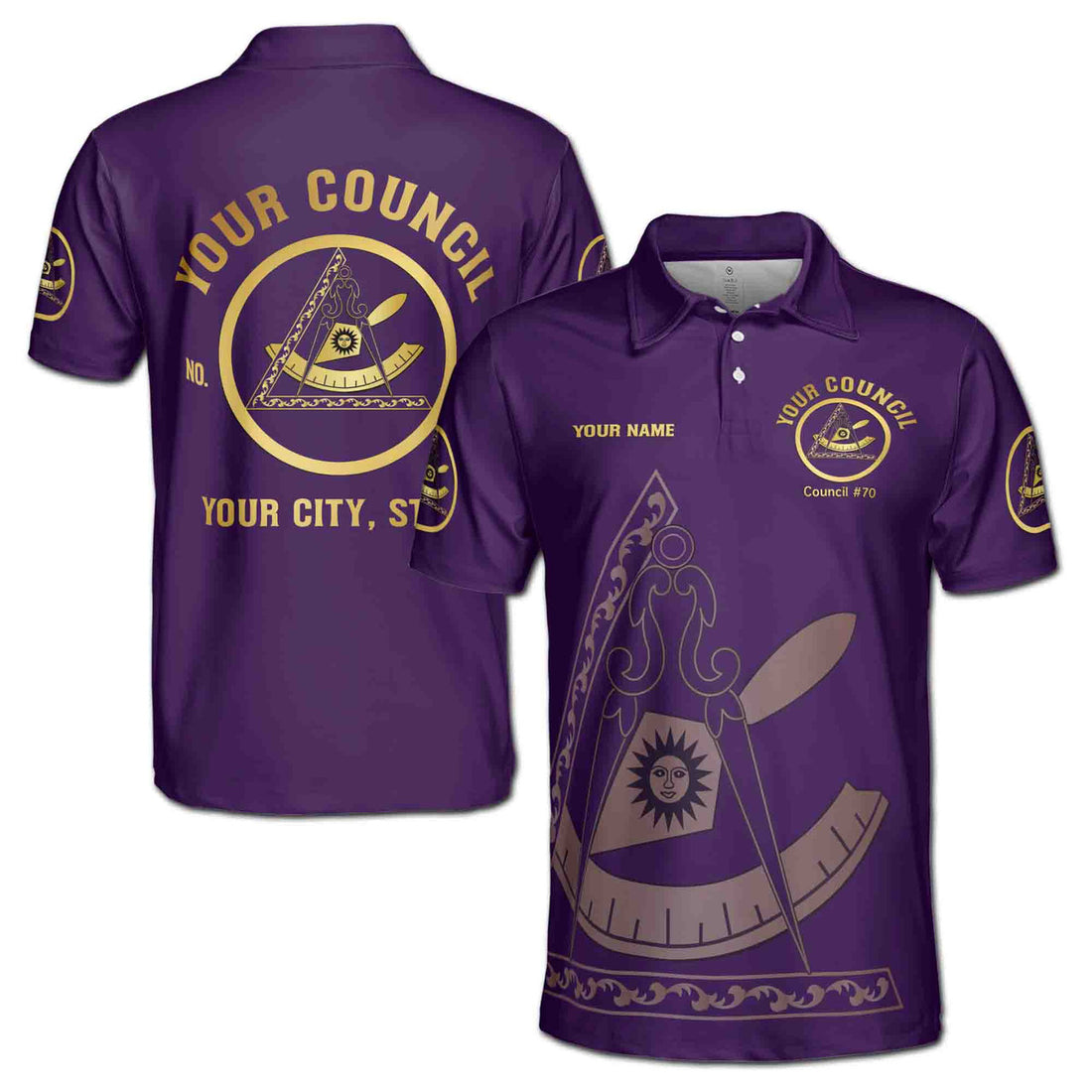 Customize Name Council Royal and Select Masters Past Leadership Men's Polo Shirt - FUKAMASONIC