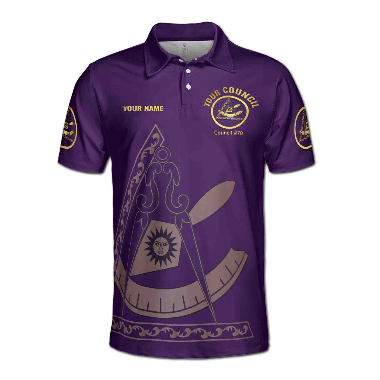 Customize Name Council Royal and Select Masters Past Leadership Men's Polo Shirt - FUKAMASONIC