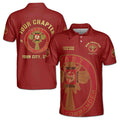 Customize Name Chapter Masonic Knights Templar Past Commander Men's Polo Shirt - FUKAMASONIC