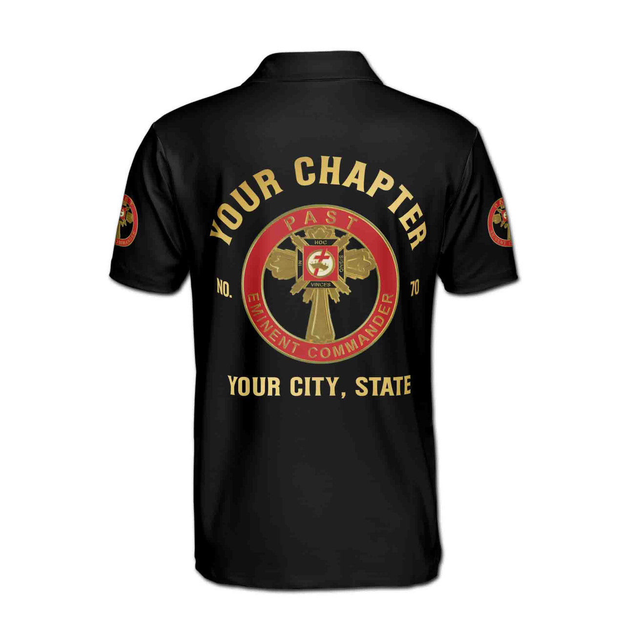 Customize Name Chapter Masonic Knights Templar Past Commander Men's Polo Shirt - FUKAMASONIC