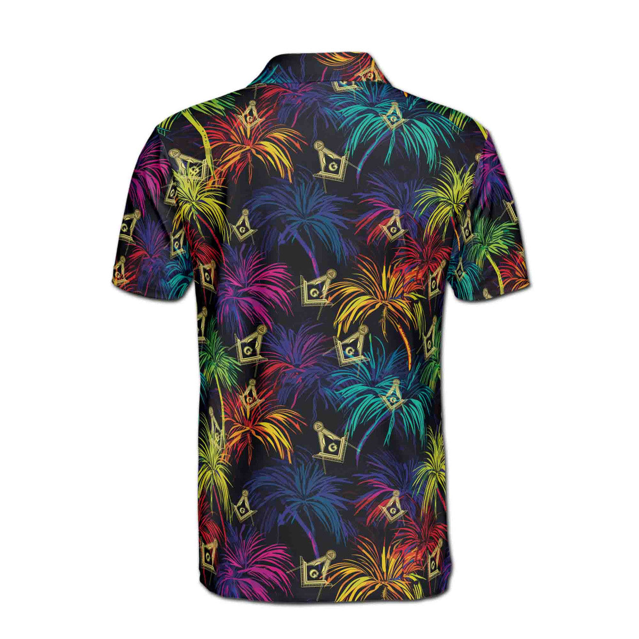 Master Mason Freemasonry Mansonic Neon Palm Tree Men's Polo Shirt S-5XL - FUKAMASONIC
