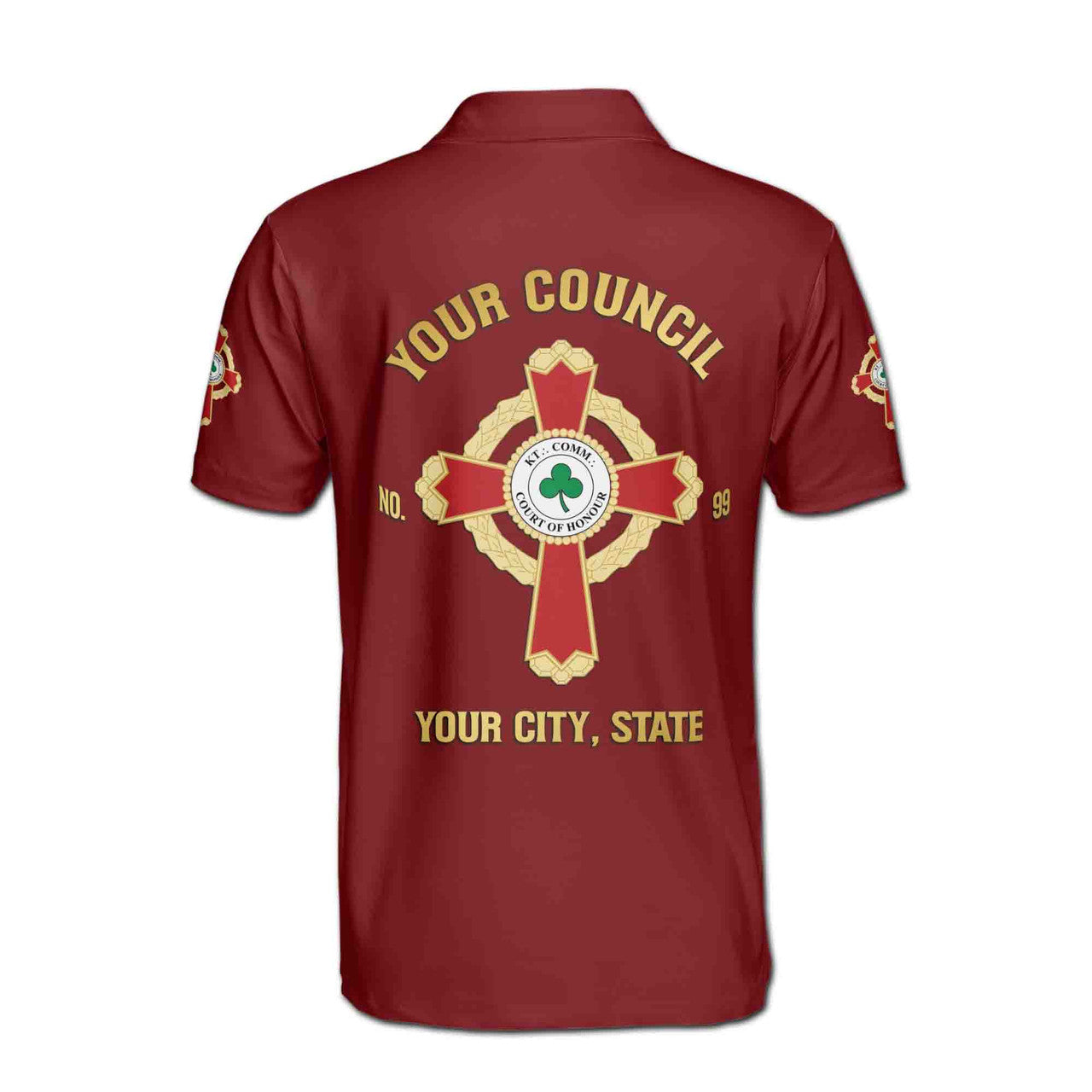 Customize Name Knights Templar Commander Court of Honor Men's Polo Shirt S-5XL - FUKAMASONIC