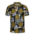 Customize Freemasonry Master Mason Black Tropical Floral Men's Polo Shirt S-5XL - FUKAMASONIC