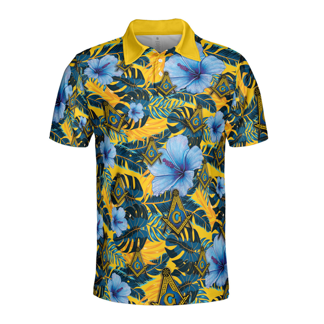 Personalized Masonic Freemason Tropical Floral Men's Polo Shirt S-5XL - FUKAMASONIC