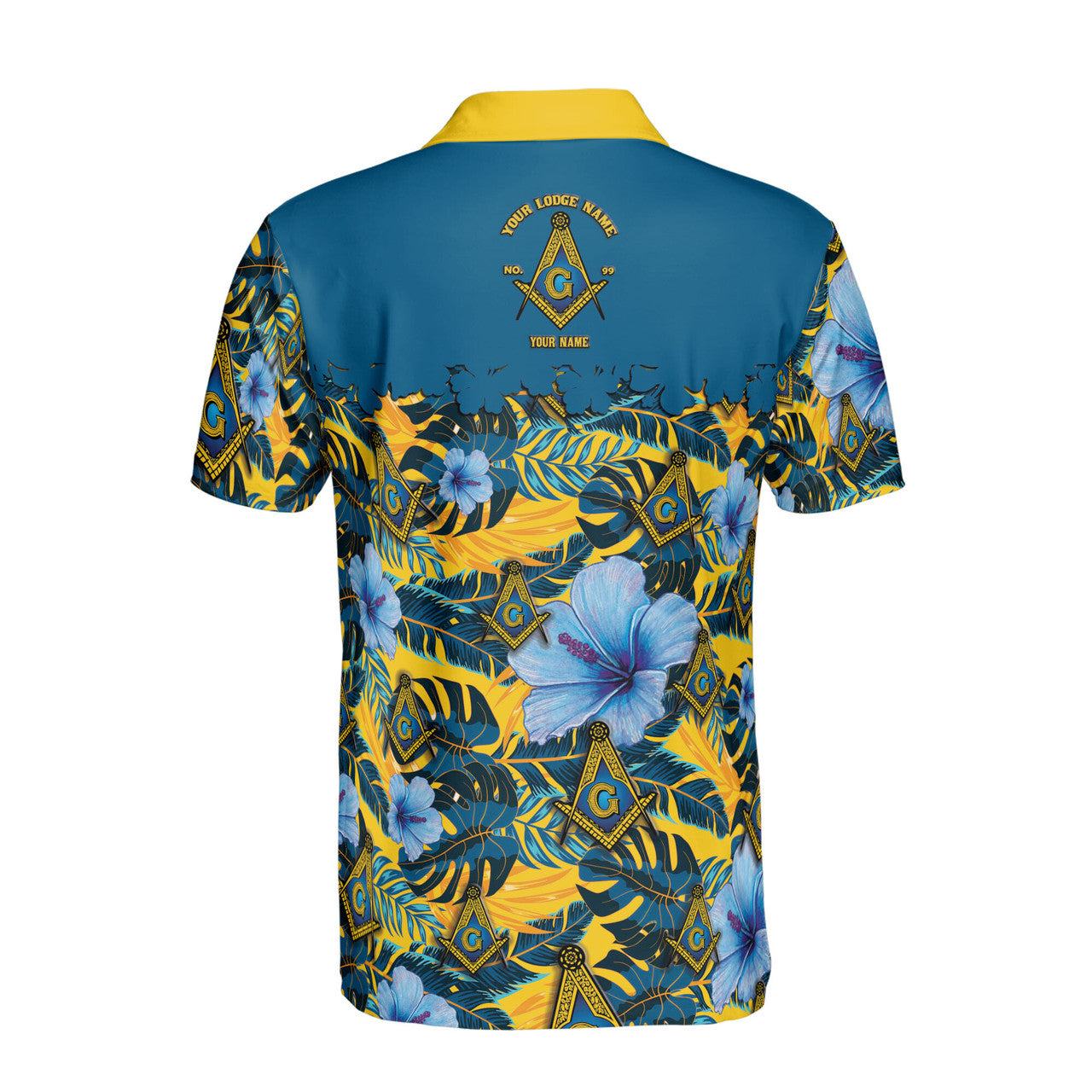 Personalized Masonic Freemason Tropical Floral Men's Polo Shirt S-5XL - FUKAMASONIC