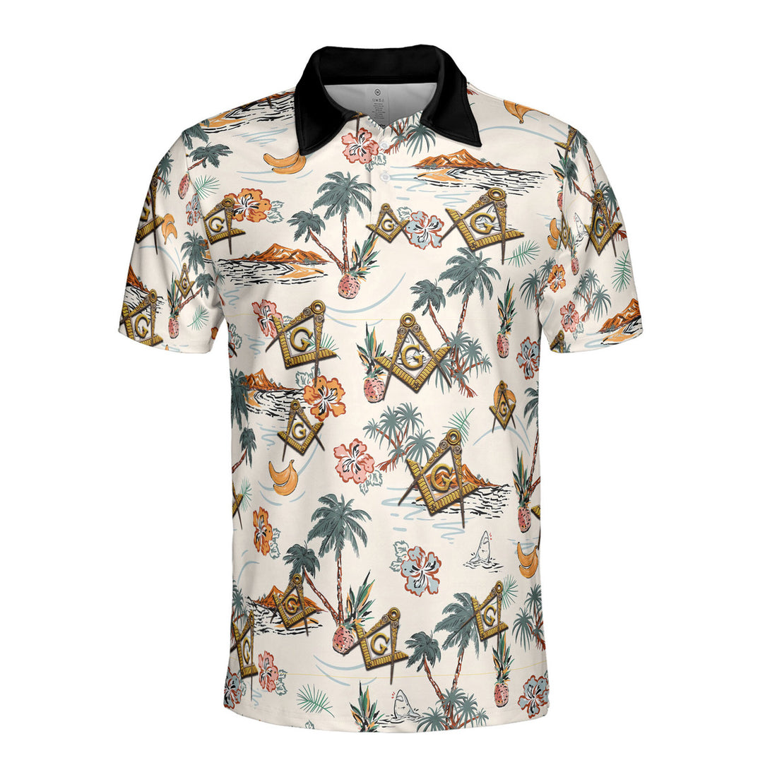 Personalized Masonic Master Mason Tropical Pattern Men's Polo Shirt S-5XL - FUKAMASONIC