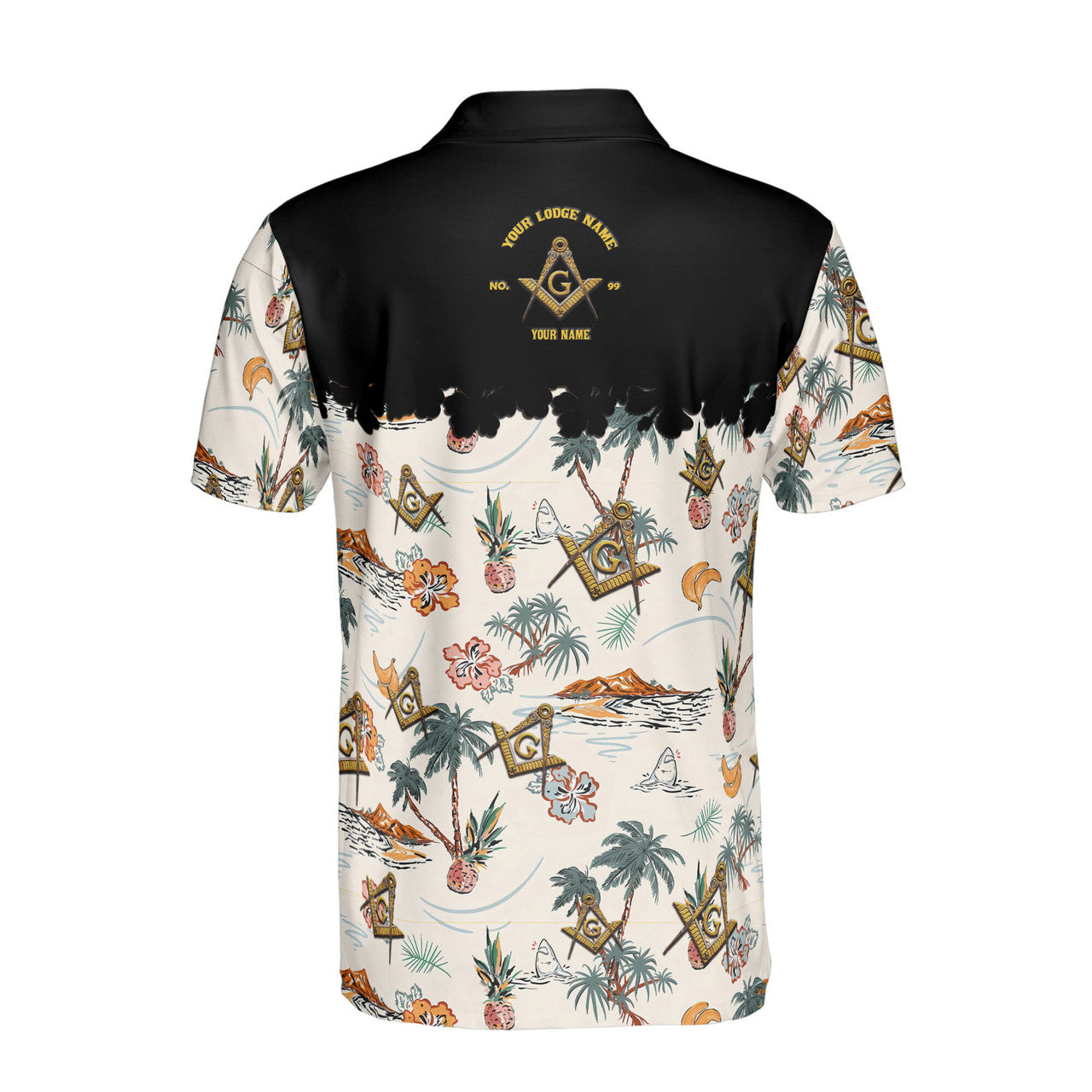 Personalized Masonic Master Mason Tropical Pattern Men's Polo Shirt S-5XL - FUKAMASONIC
