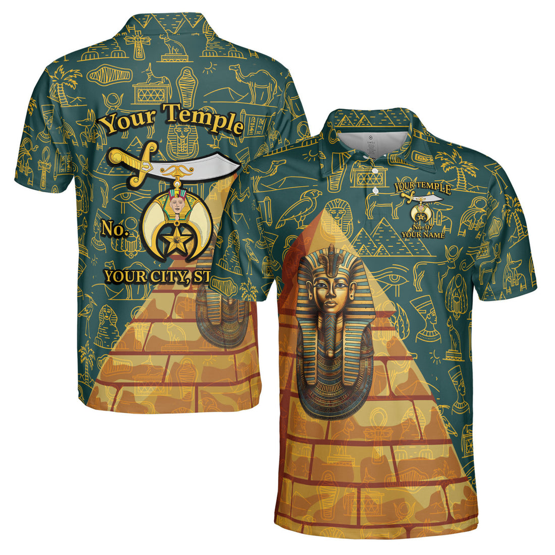 Personalized Masonic Noble Shriner Men's Polo Shirt S-5XL - FUKAMASONIC