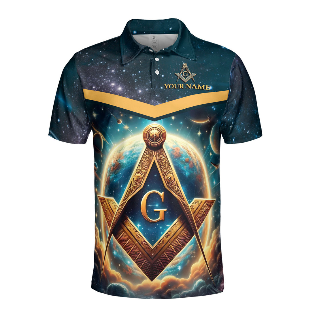 Personalized Freemasonry Mason Galaxy Men's Polo Shirt S-5XL - FUKAMASONIC