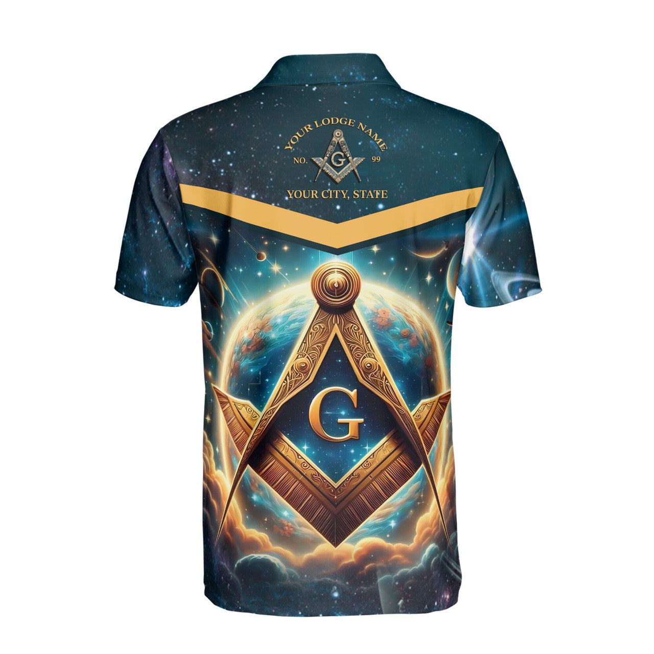 Personalized Freemasonry Mason Galaxy Men's Polo Shirt S-5XL - FUKAMASONIC