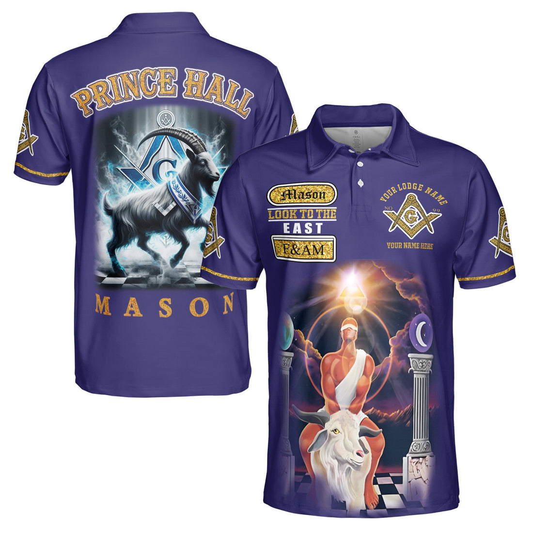 Freemason Prince Hall Masonic Medieval Astral Men's Polo Shirt S-5XL - FUKAMASONIC