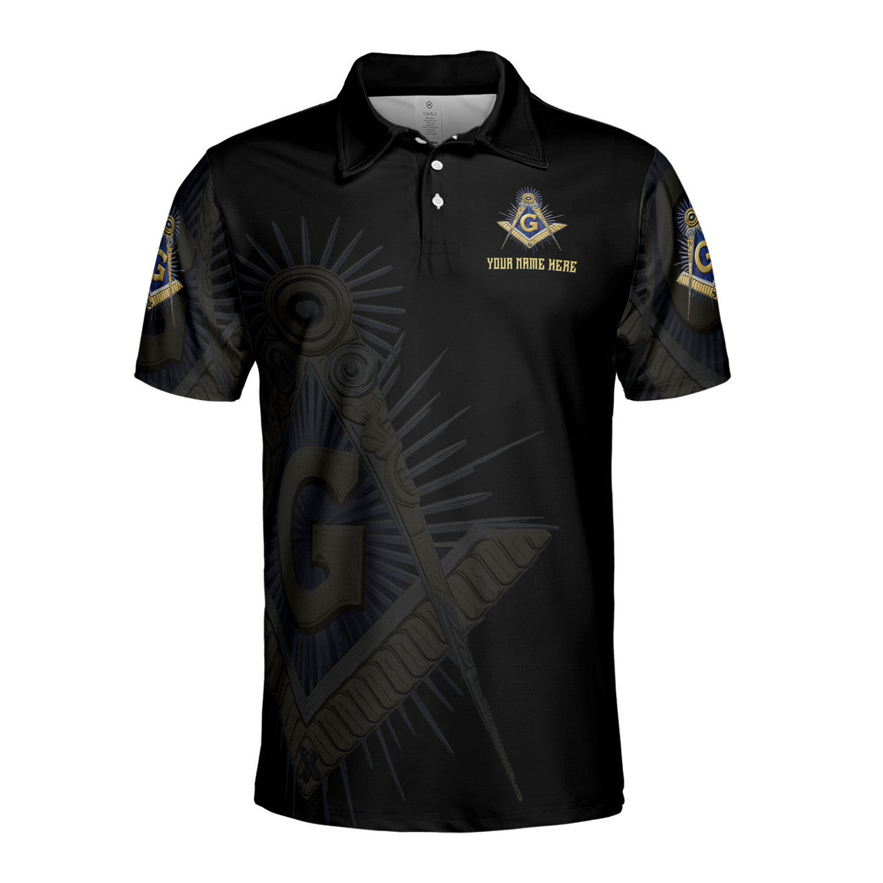 Personalized Freemasonry Master Mason Golden Men's Polo Shirt S-5XL - FUKAMASONIC