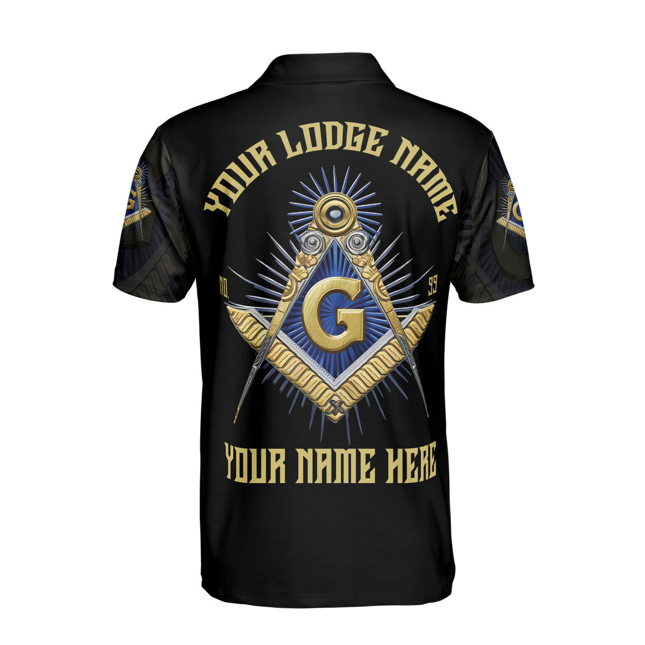 Personalized Freemasonry Master Mason Golden Men's Polo Shirt S-5XL - FUKAMASONIC