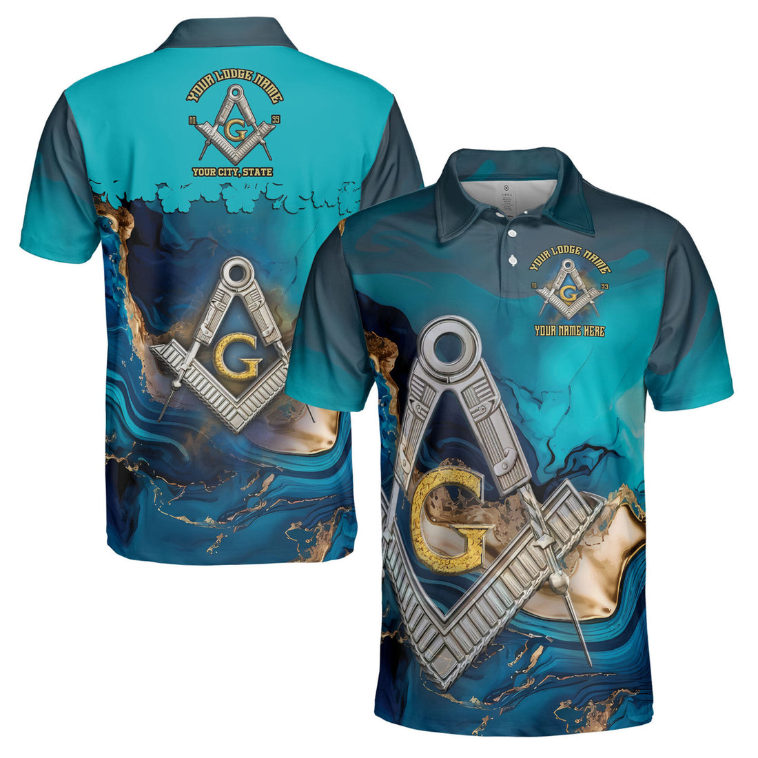 Customized Mansonry Master Mason Marbling Men's Polo Shirt S-5Xl - FUKAMASONIC