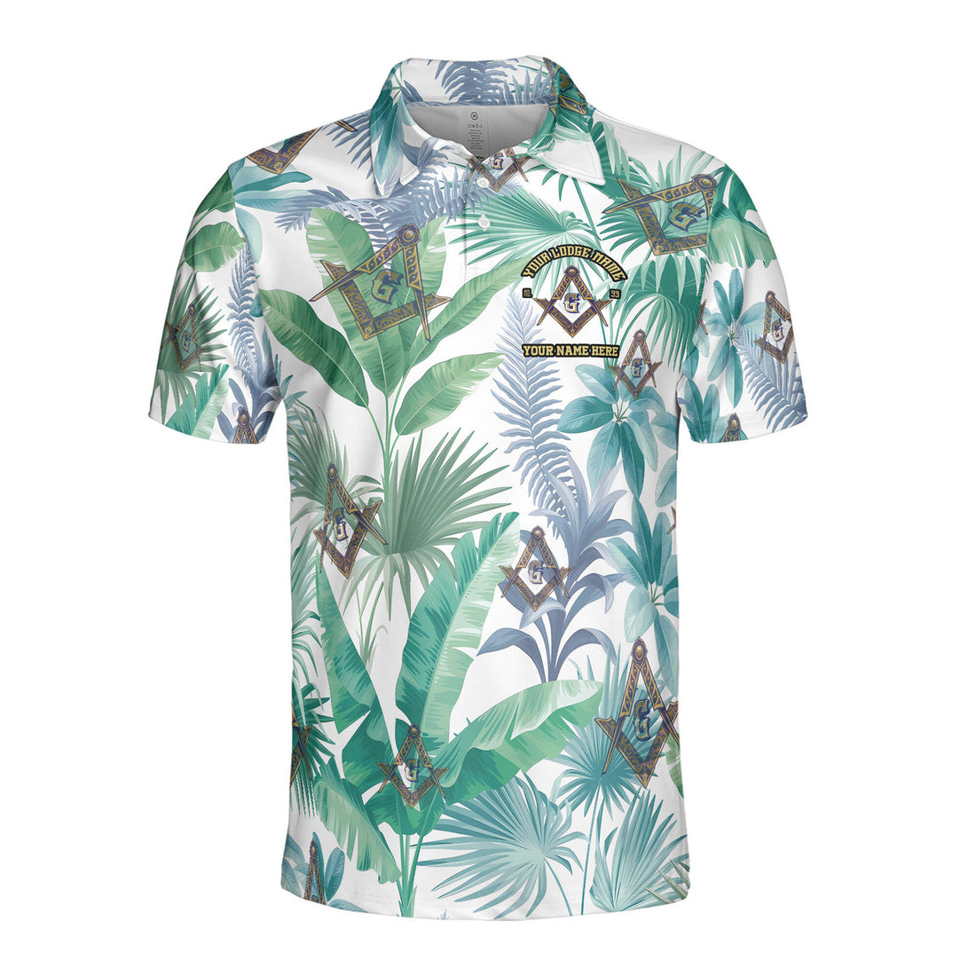Personalized Freemasson Tropical Palm Leaf Men's Polo Shirt S-5XL - FUKAMASONIC